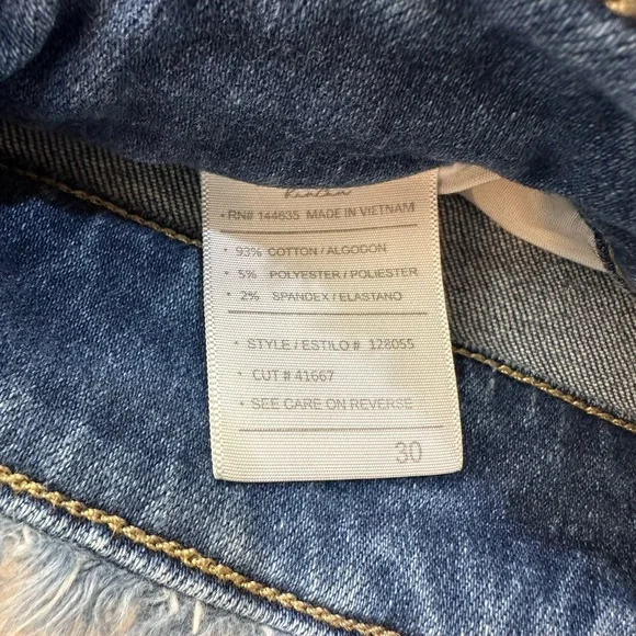 Maurices Blue High-Waisted Jean Shorts with Frayed Hem - Picture 3 of 6